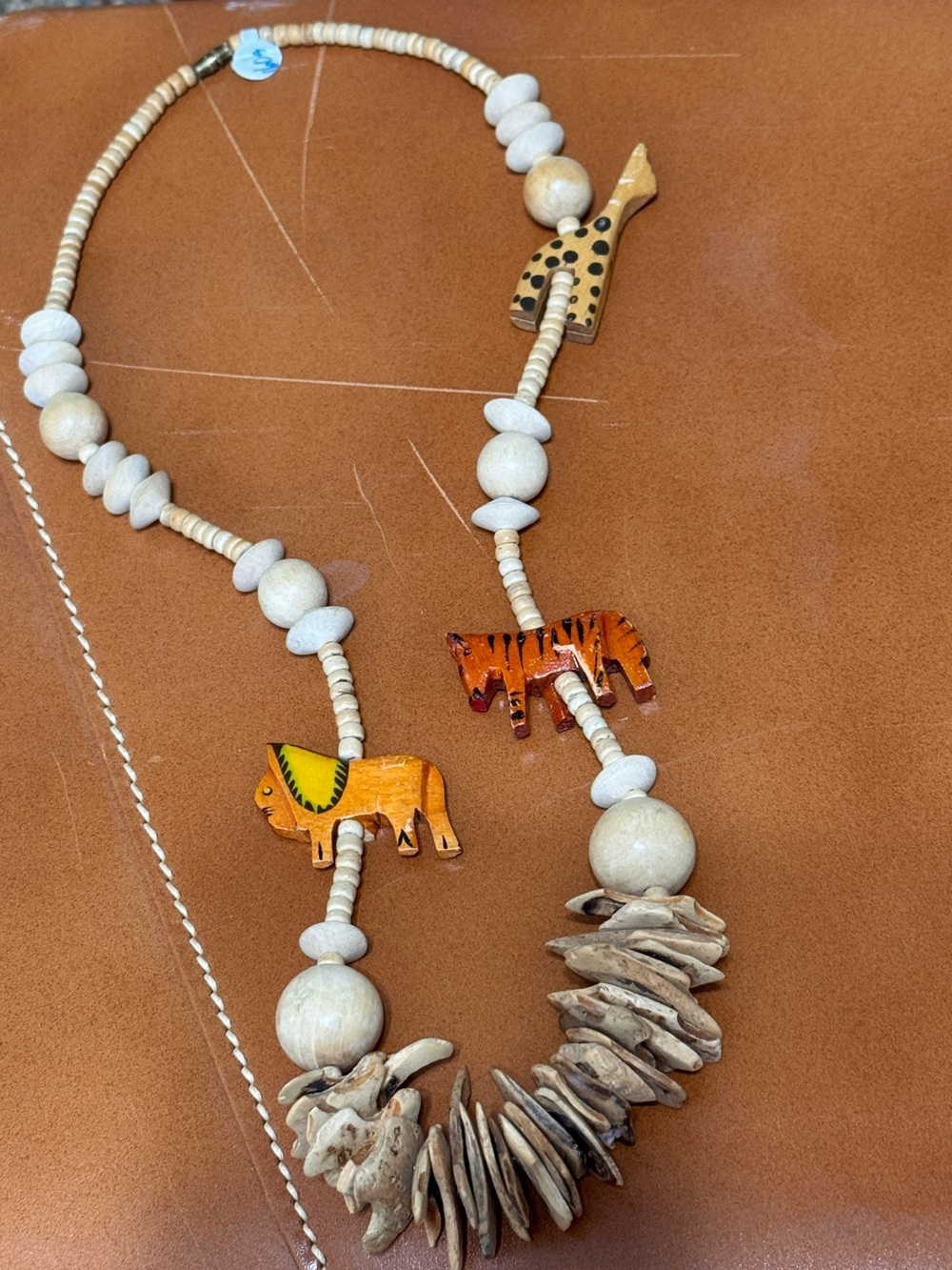 Vintage 1960s Wooden African Necklace